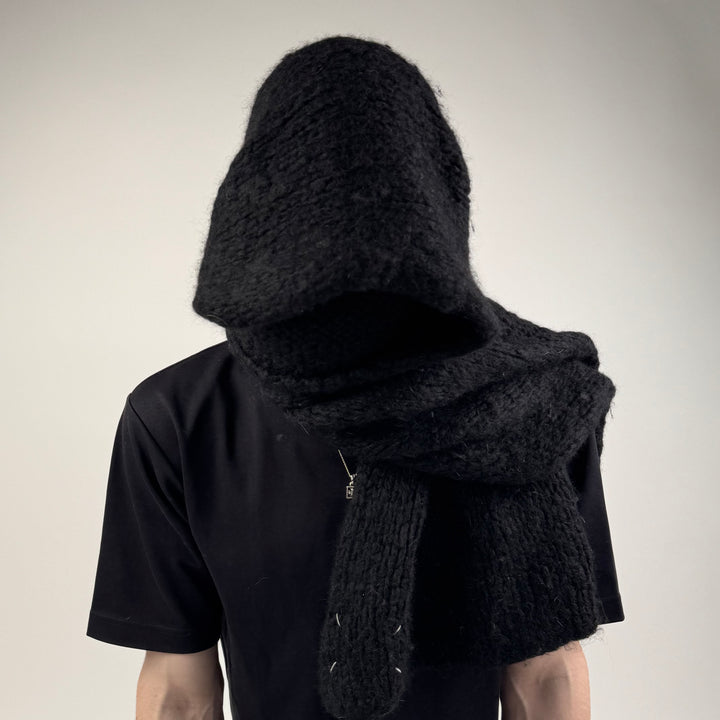 AW2008 Martin Margiela Gray Camel/Mohair/Wool Long Heavy Knit Scarf