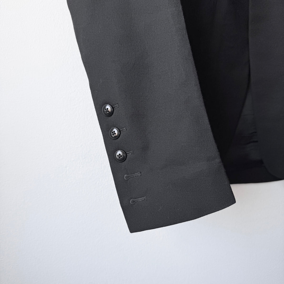 Rick Owens SS2015 Black Wool Silk Shawl Collar Blazer Jacket
