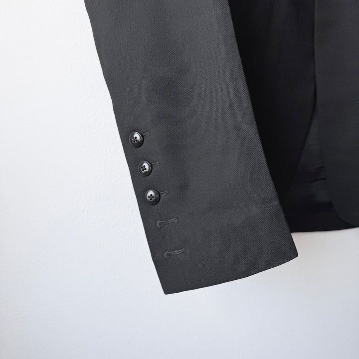 Rick Owens SS2015 Black Wool Silk Shawl Collar Blazer Jacket