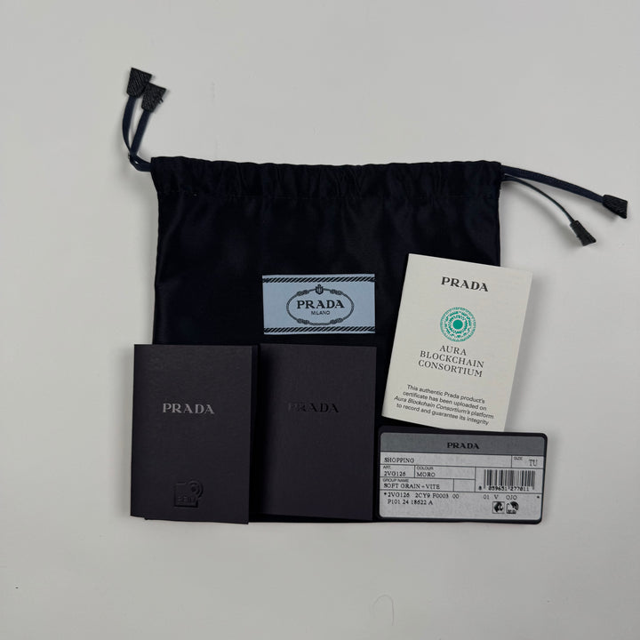 Prada FW2024 Dark Brown Nappa Calf Leather Buckle Belt Bag