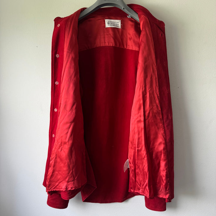 SS2008 Martin Margiela Red Multipocket Deer Suede Leather Overshirt Jacket