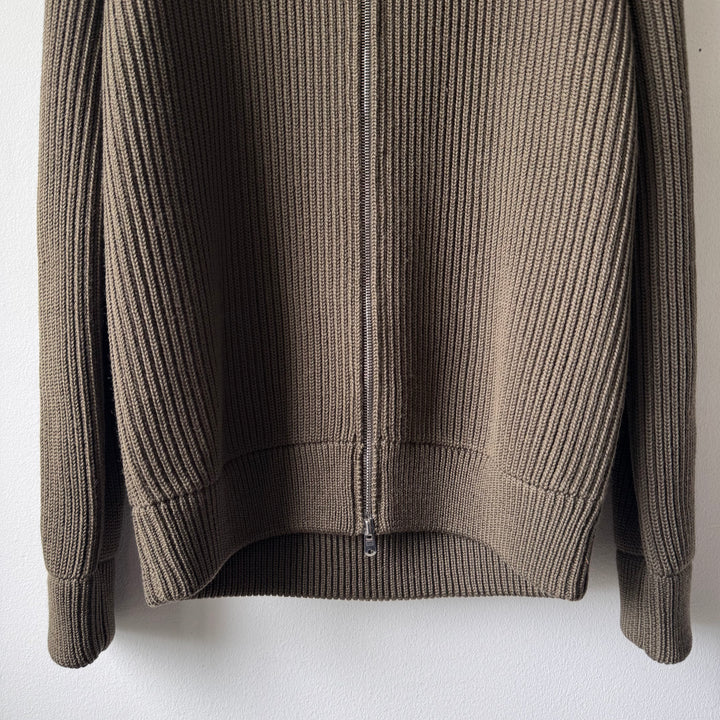 AW2006 Martin Margiela Military Green Wool Zip-Up Drivers/Truckers Knit