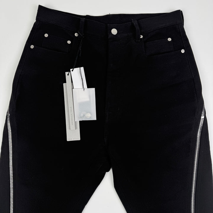 Rick Owens FW2024 Black Heavy Cotton Twill Bolan Banana Bootcut Pants