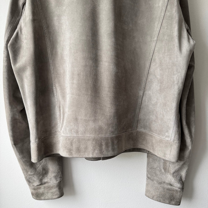 Gucci By Tom Ford 2000’s Gray Suede  Nubuck Trucker Blouson Leather Jacket