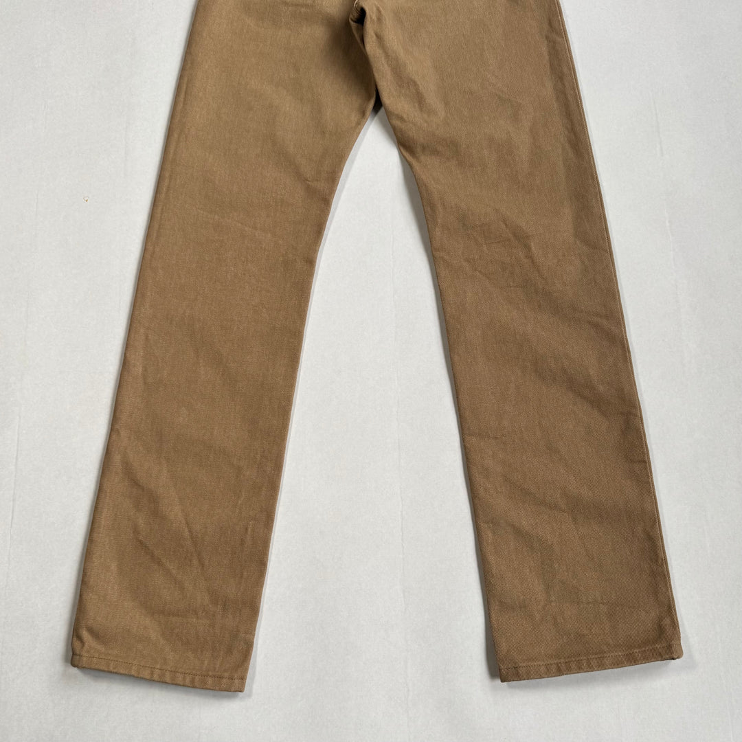 Helmut Lang 2000 Caramel Brown Classic Cut Raw Denim