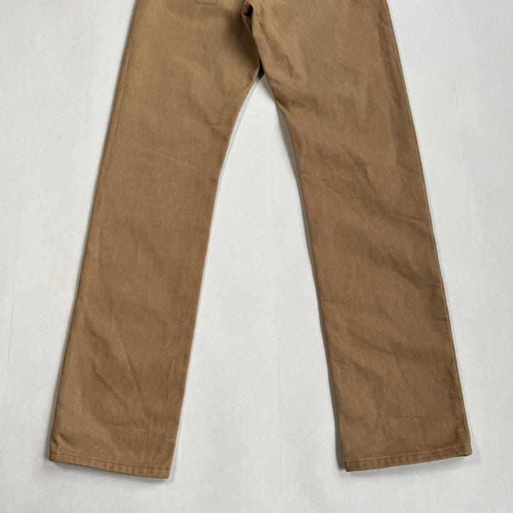 Helmut Lang 2000 Caramel Brown Classic Cut Raw Denim