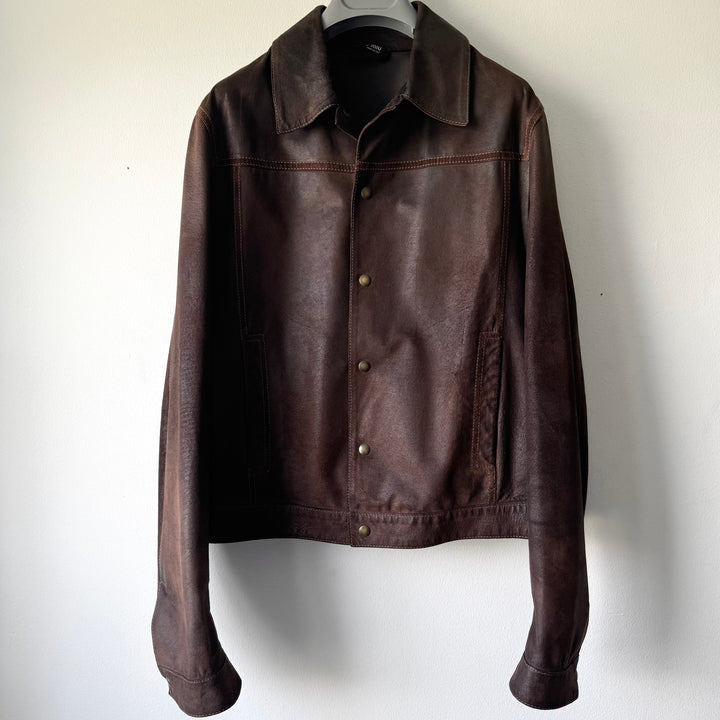 Miu Miu 2000’s Vintage Effect Suede Cropped Leather Blouson