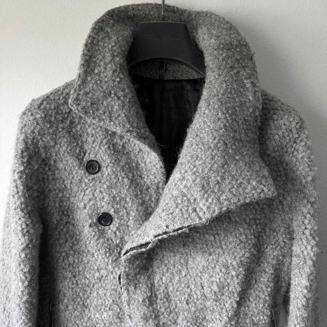 Dior Homme FW2009 Gray Asymmetric Drape Collar Mohair Jacket