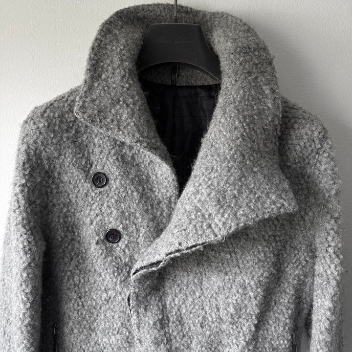 Dior Homme FW2009 Gray Asymmetric Drape Collar Mohair Jacket