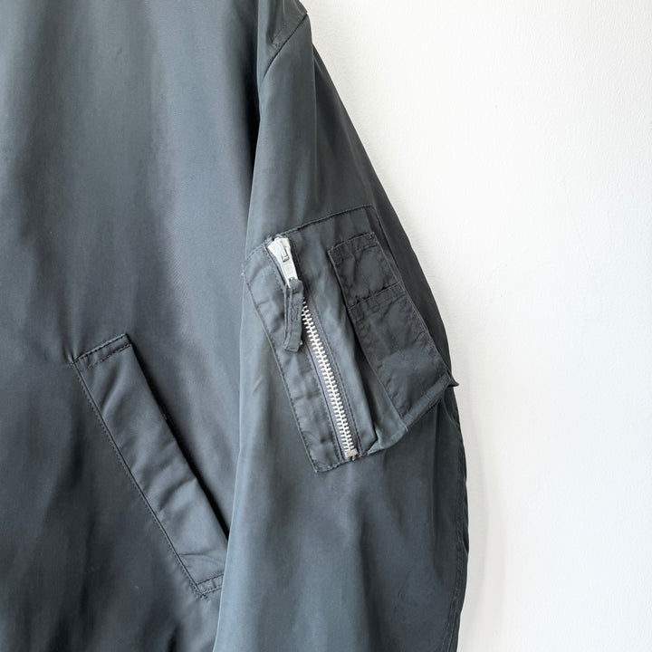 Helmut Lang AW1998 Gray Polyamide MA-1 Flight Bomber Jacket