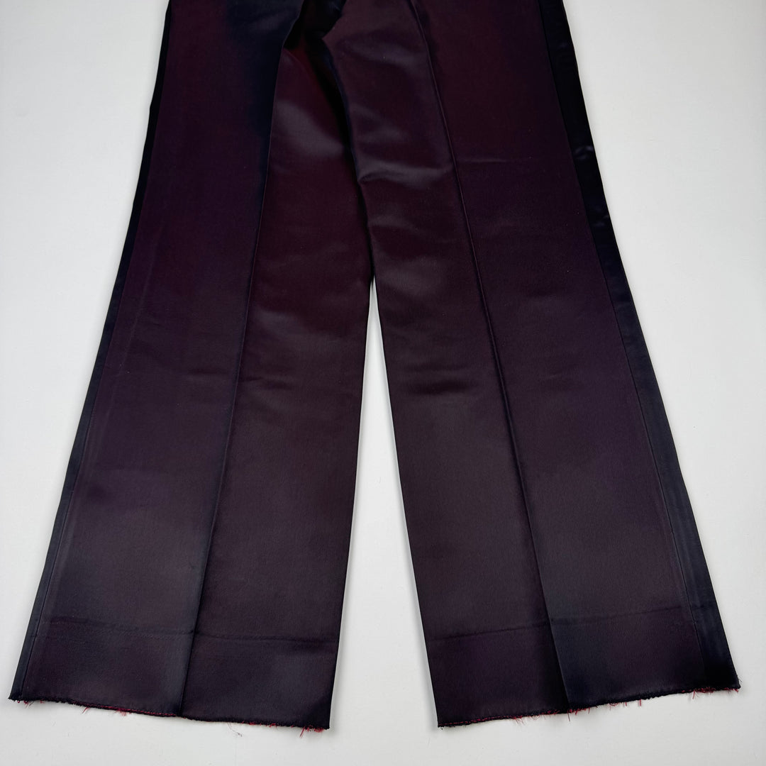 Gucci By Tom Ford SS1998 Red/Black Iridescent Silk Wide Relaxed Suit Trousers