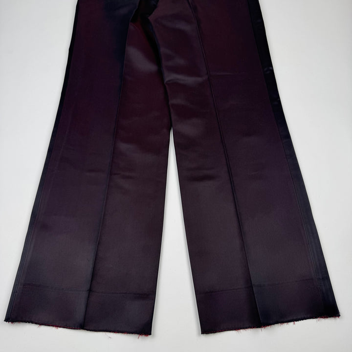 Gucci By Tom Ford SS1998 Red/Black Iridescent Silk Wide Relaxed Suit Trousers