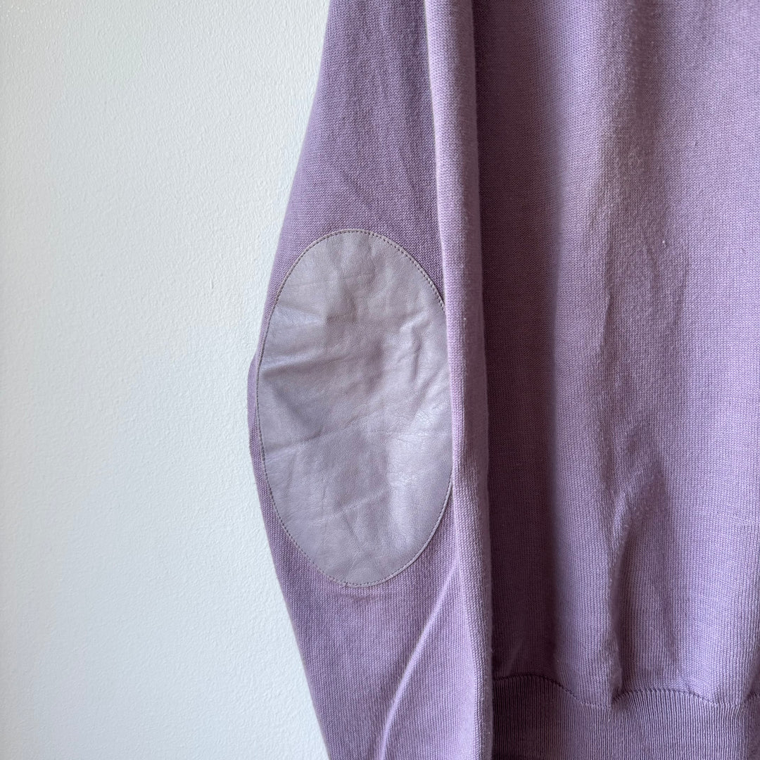 SS2008 Martin Margiela Lilac Cotton Knit Elbow Patch Pullover