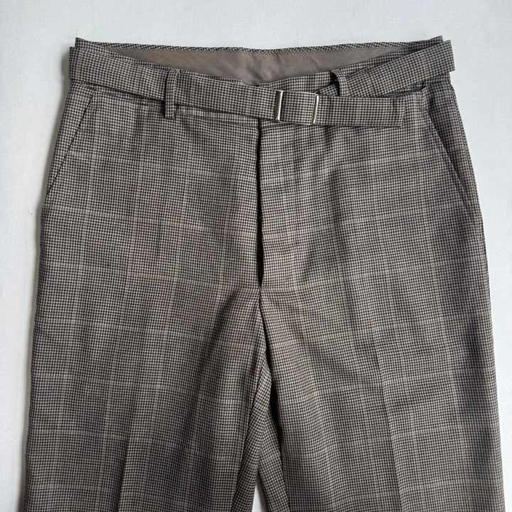 AW2000 Martin Margiela Checkered Gray Wide Leg Pleated Suit Pants
