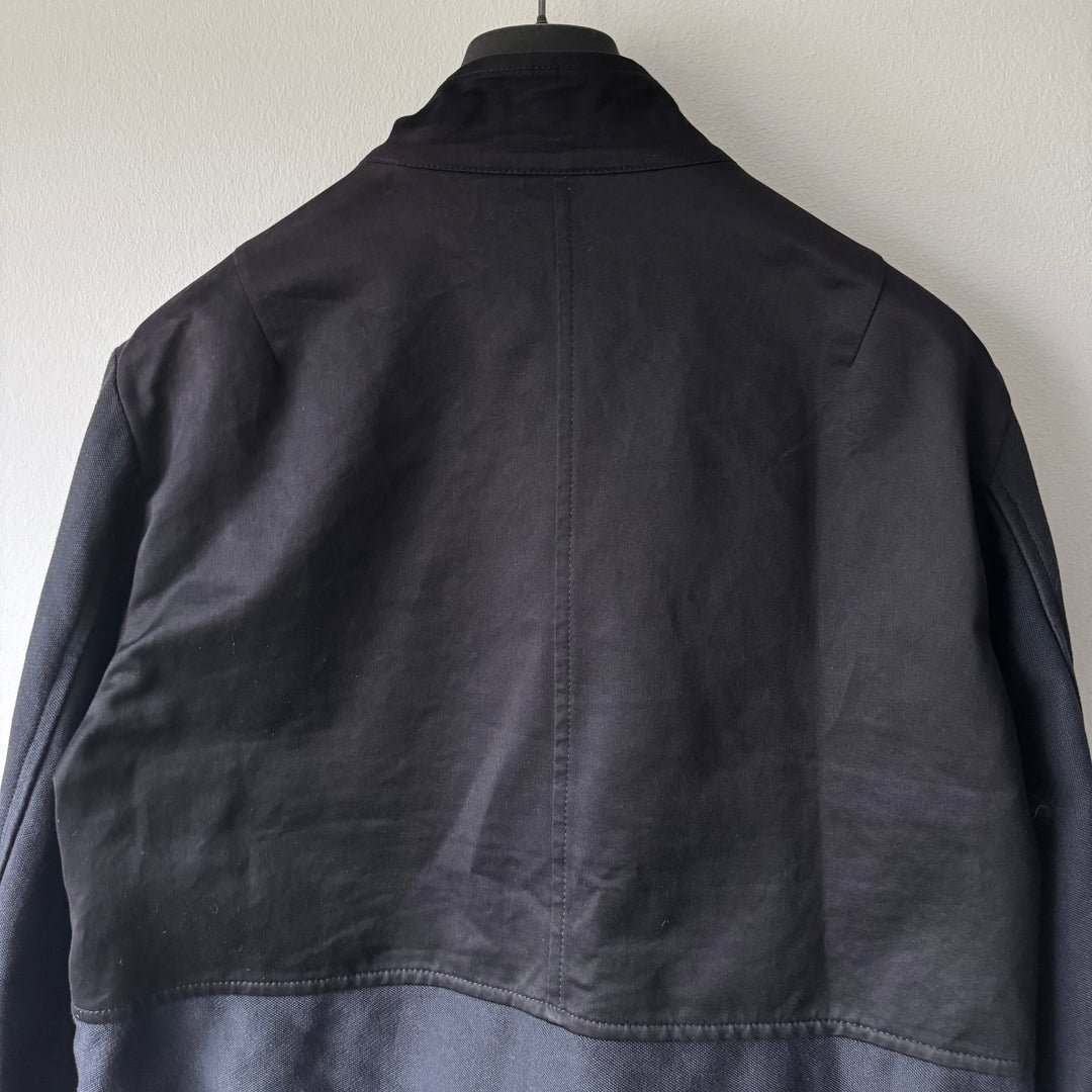 Dries Van Noten SS2013 Navy Cotton Velcro Cropped Café Racer Jacket