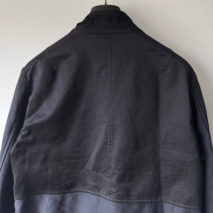 Dries Van Noten SS2013 Navy Cotton Velcro Cropped Café Racer Jacket