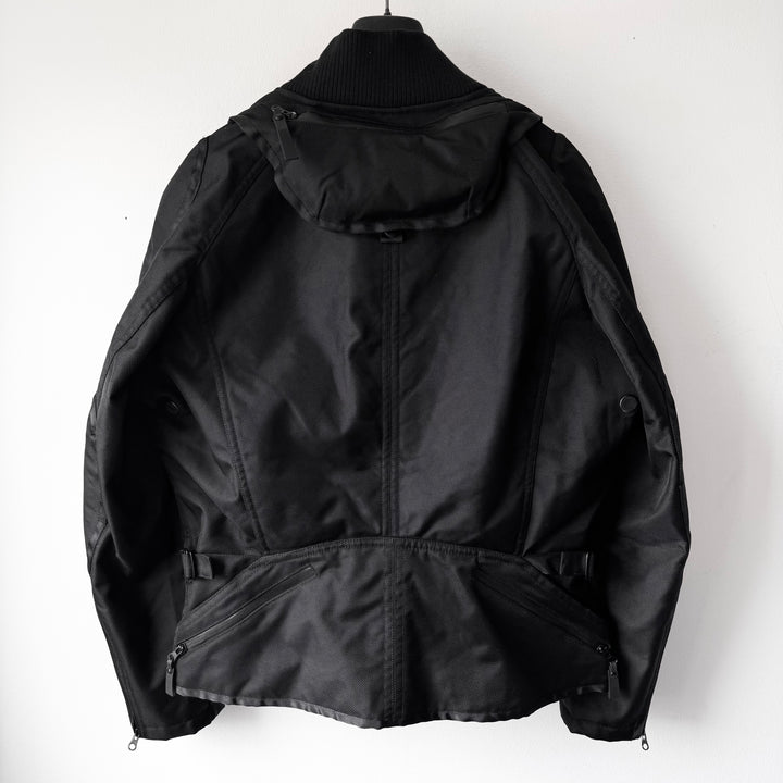 Issey Miyake AW2000 Black Ballistic Nylon X-Ray Cargo Bomber Jacket