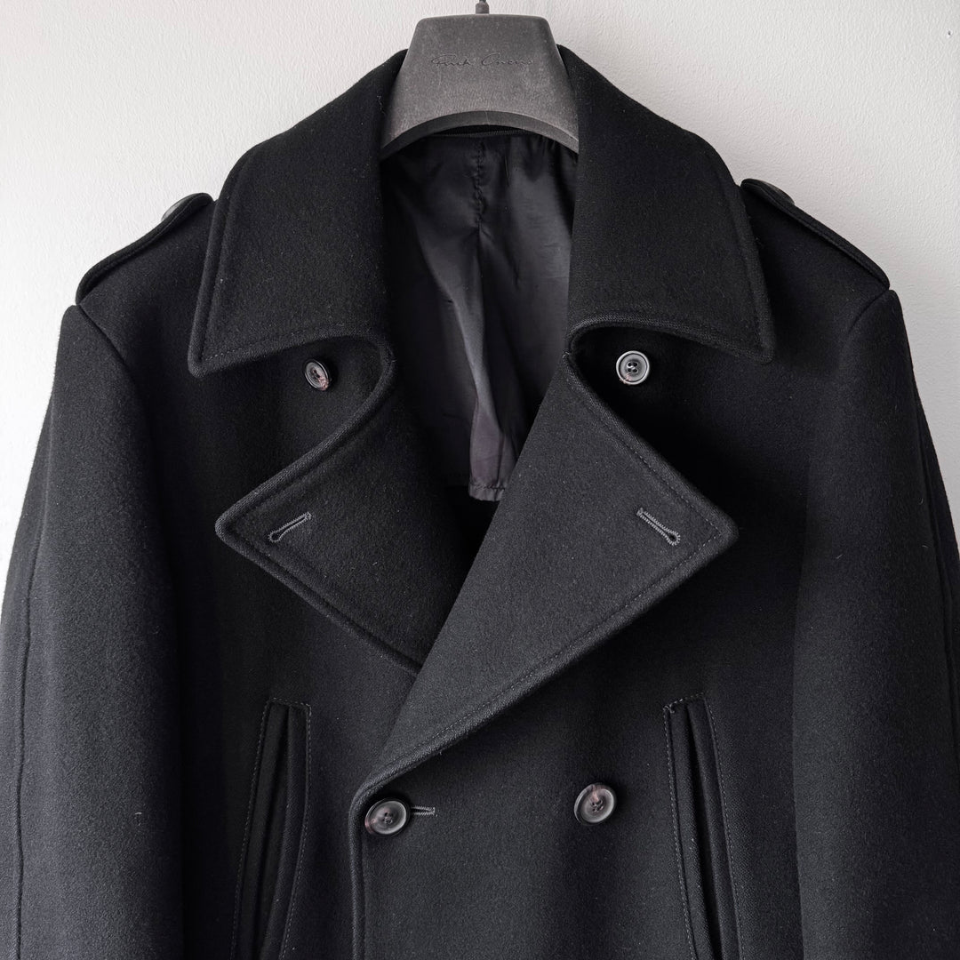 AW2006 Martin Margiela Black Wool Double Breasted Officer Army Coat