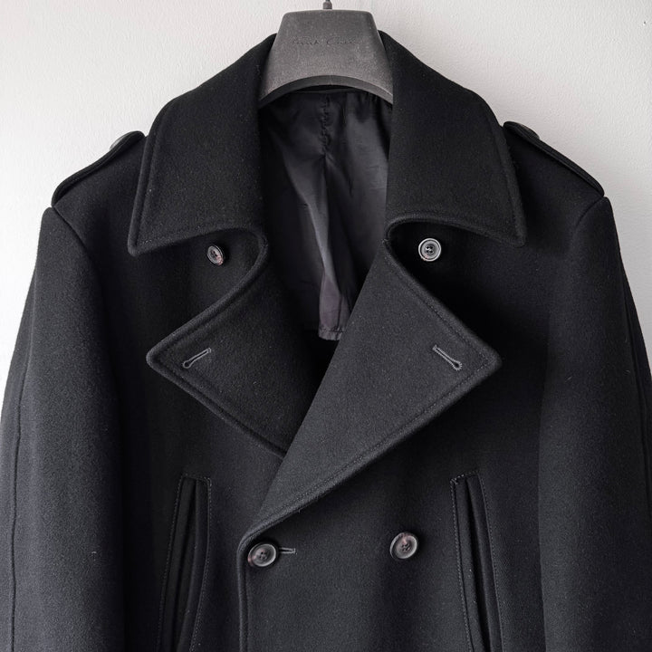 AW2006 Martin Margiela Black Wool Double Breasted Officer Army Coat