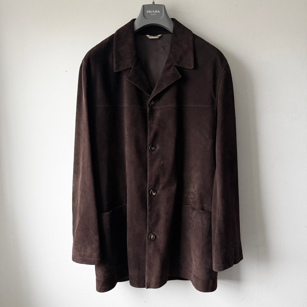 Hermes 2000's Brown Suede Deer Leather Short Coat