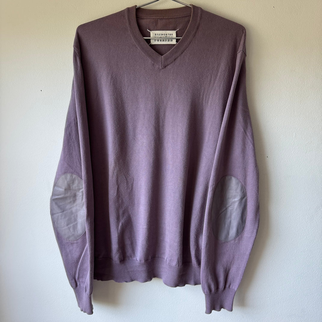 SS2008 Martin Margiela Lilac Cotton Knit Elbow Patch Pullover