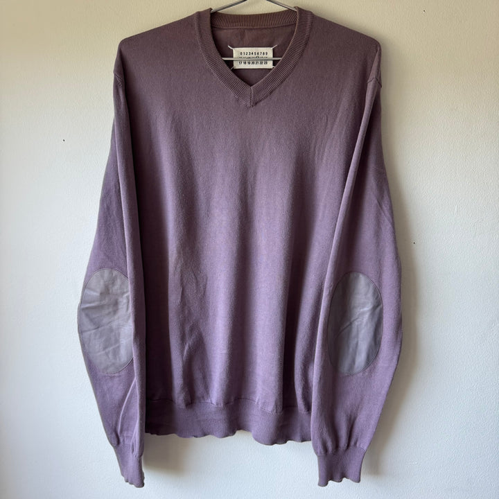 SS2008 Martin Margiela Lilac Cotton Knit Elbow Patch Pullover