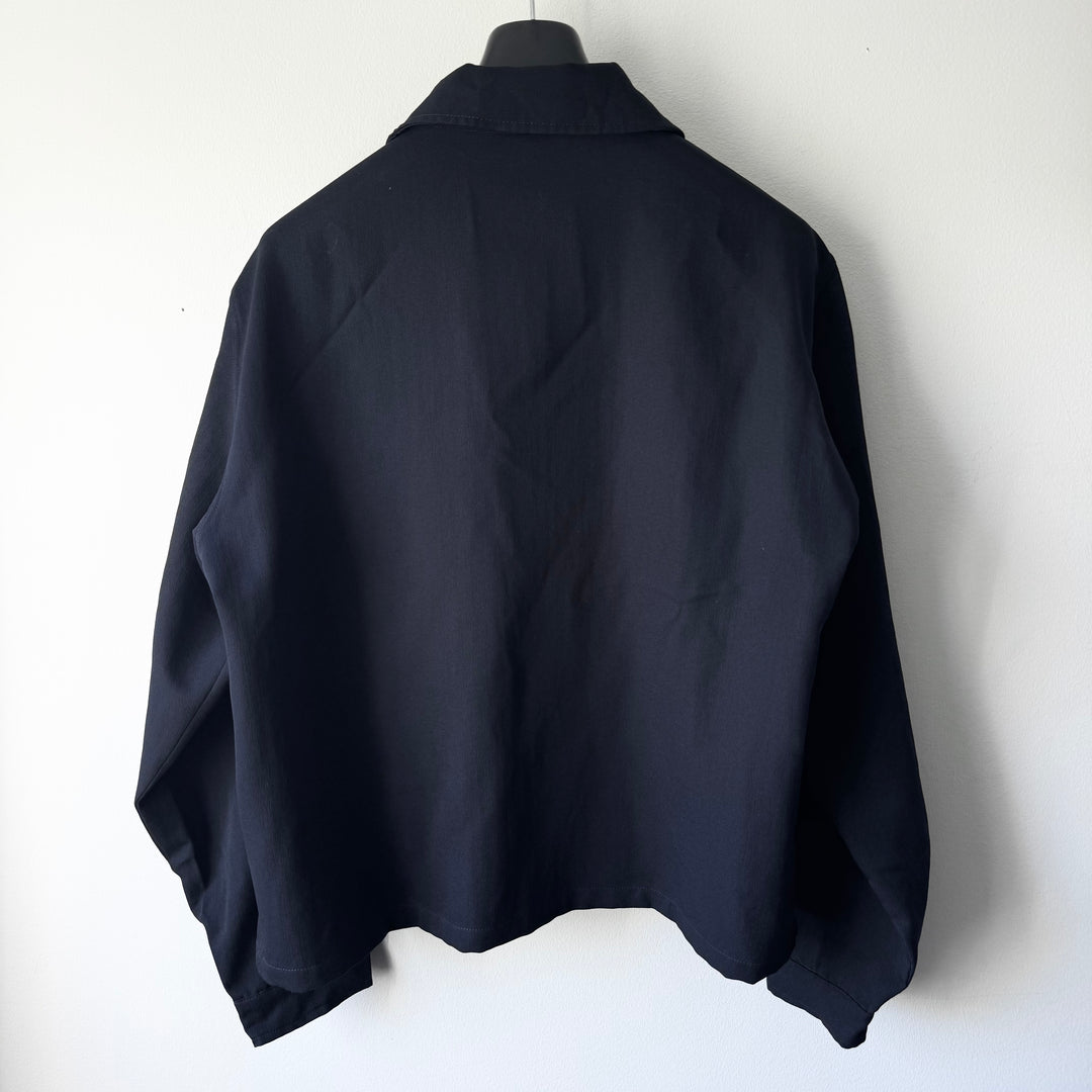 Emporio Armani 1990s Navy Polyester Boxy Blouson Jacket