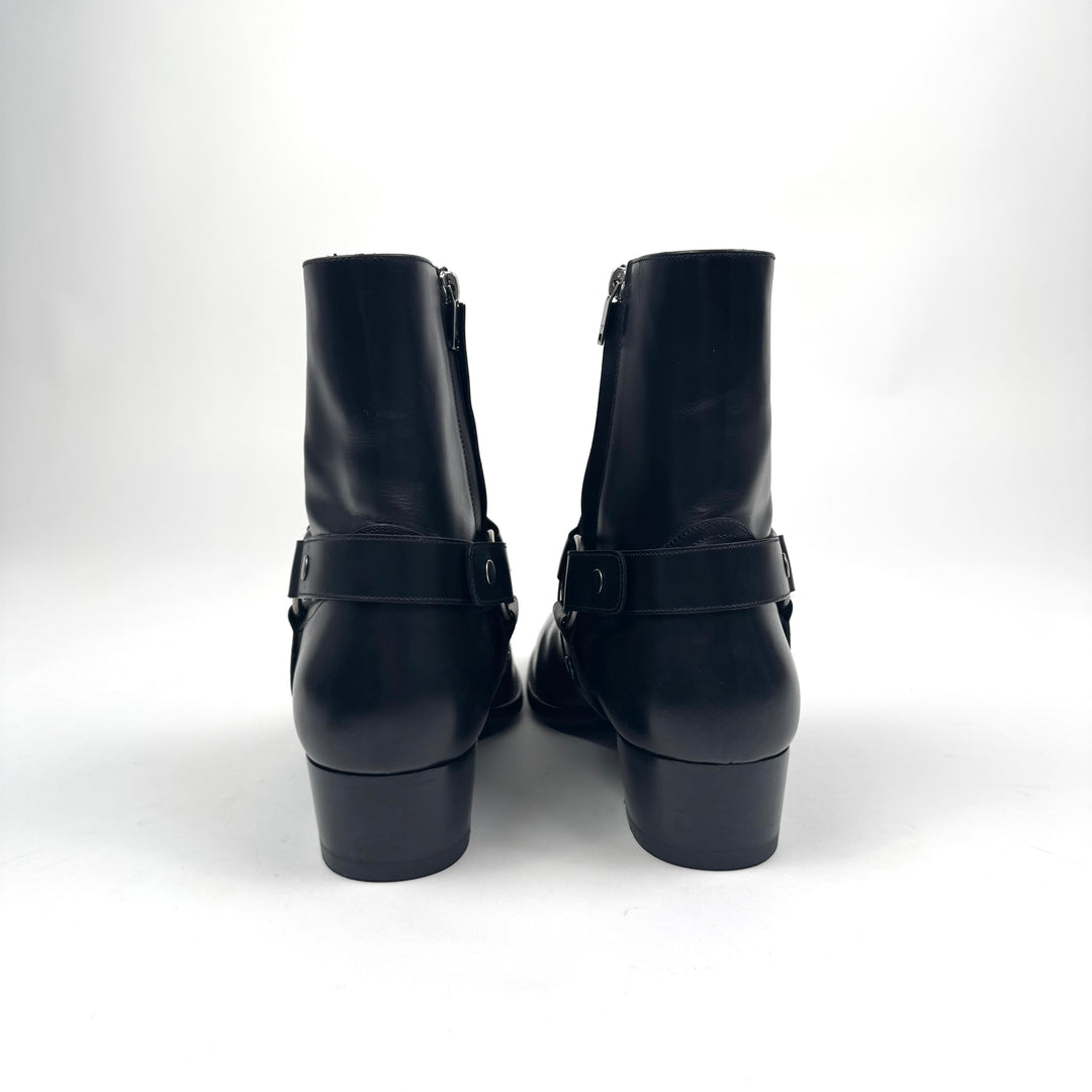 Saint Laurent By Hedi Slimane FW2015 Black Harness Wyatt Boots