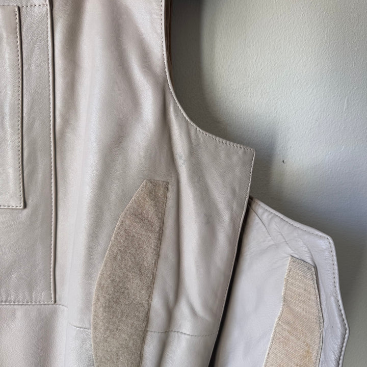 Helmut Lang SS1998 White Leather Bulletproof Tactical Vest