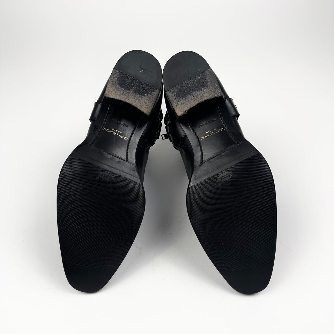 Saint Laurent By Hedi Slimane FW2015 Black Harness Wyatt Boots