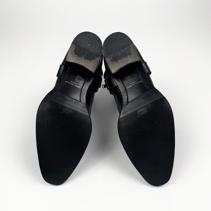 Saint Laurent By Hedi Slimane FW2015 Black Harness Wyatt Boots