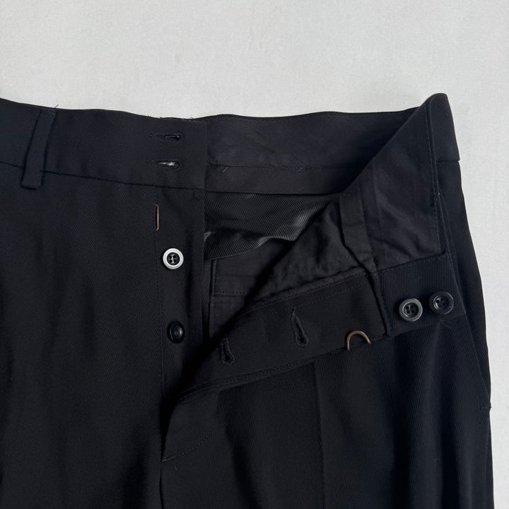 AW2003 Martin Margiela Black Wide Leg Pleated Wool Pants