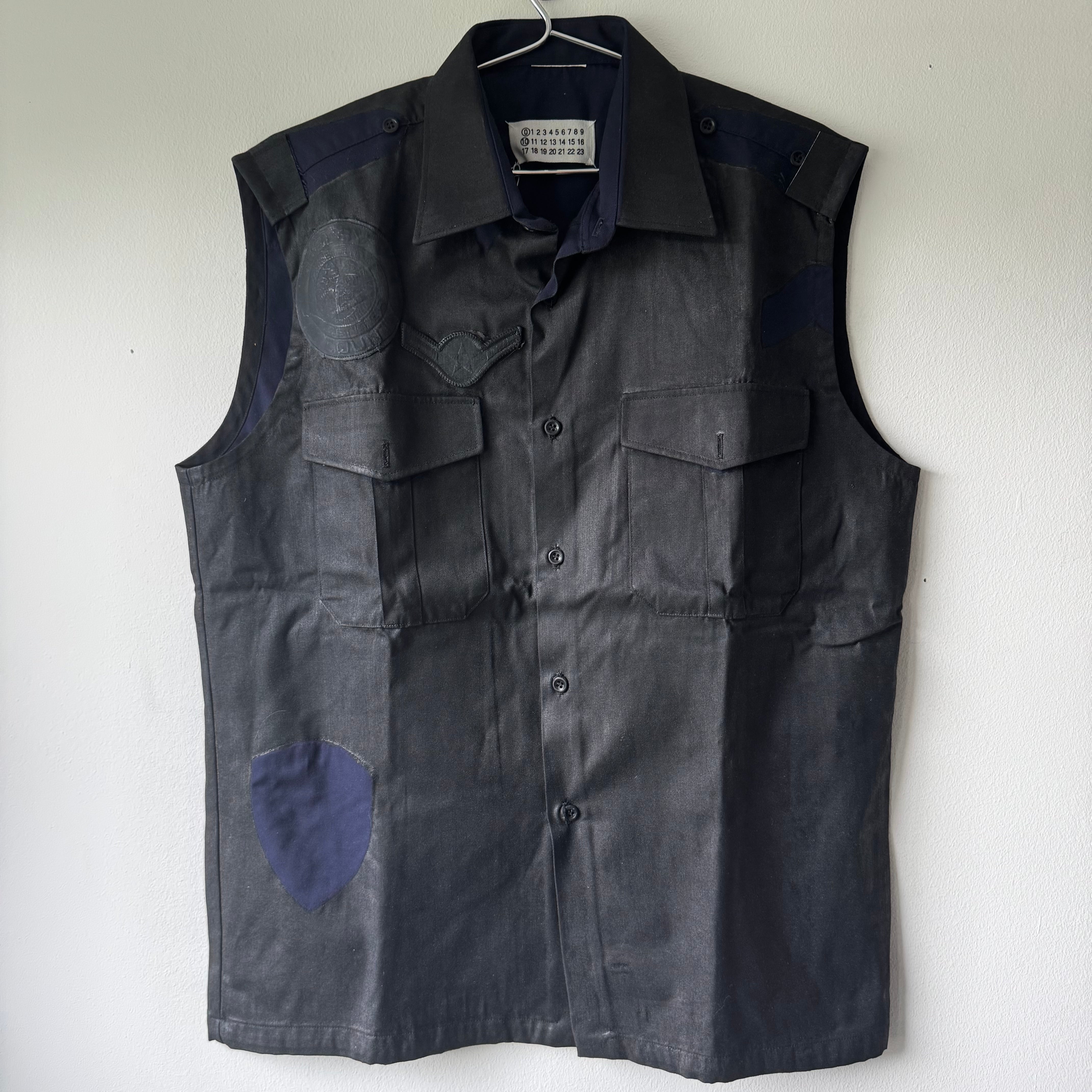SS2003 Martin Margiela Artisanal Black Painted Officer Vest
