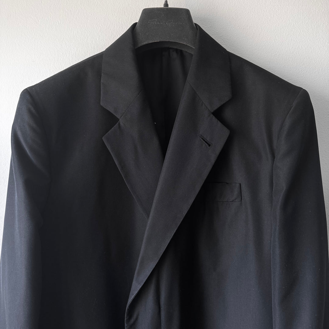 Helmut Lang 1990’s Black Silk Button-up Overcoat