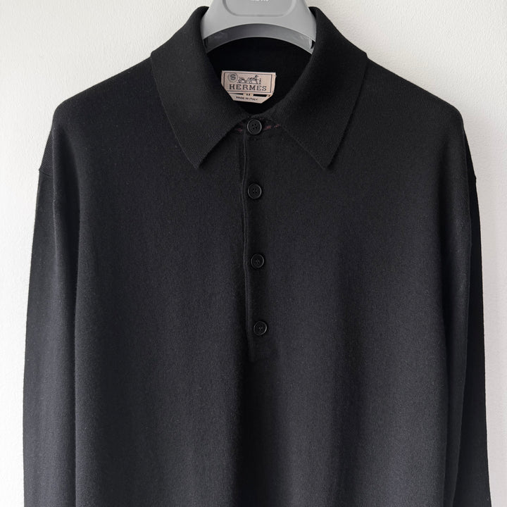 Hermes Cashmere/Silk Long Sleeve Polo Knit