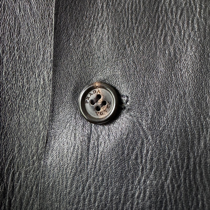 Prada 1990’s Button Up Contrast Leather Jacket