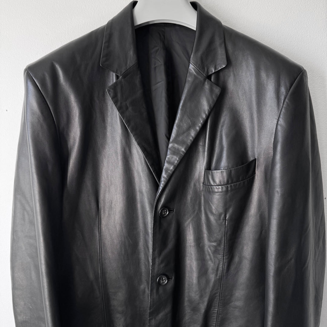 Jil Sander 2000’s Black Lamb Leather Blazer Jacket