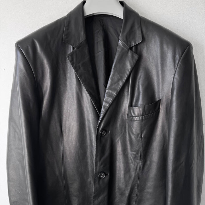 Jil Sander 2000’s Black Lamb Leather Blazer Jacket