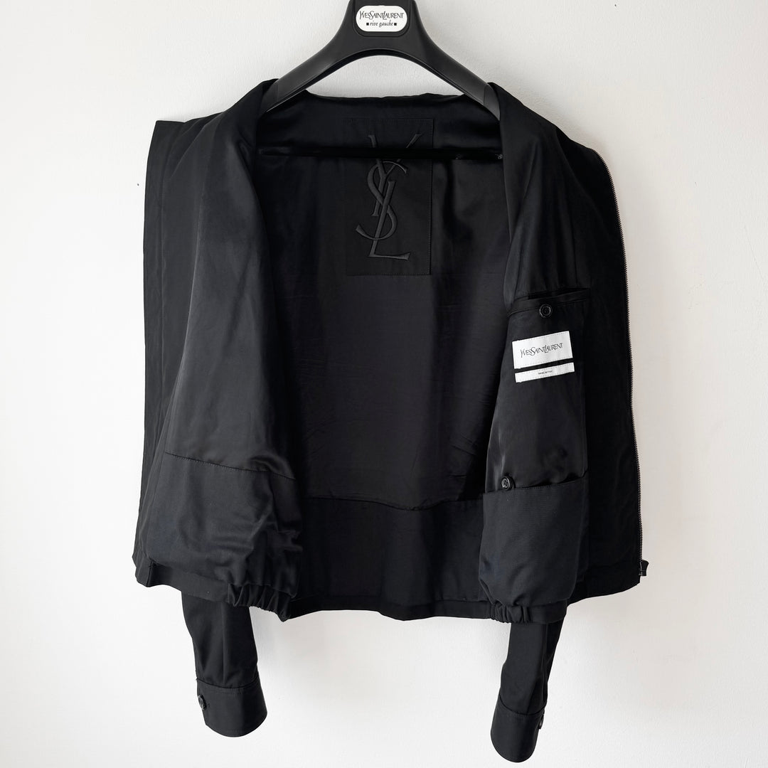 Yves Saint Laurent SS2010 Black Cotton Cropped Blouson Jacket