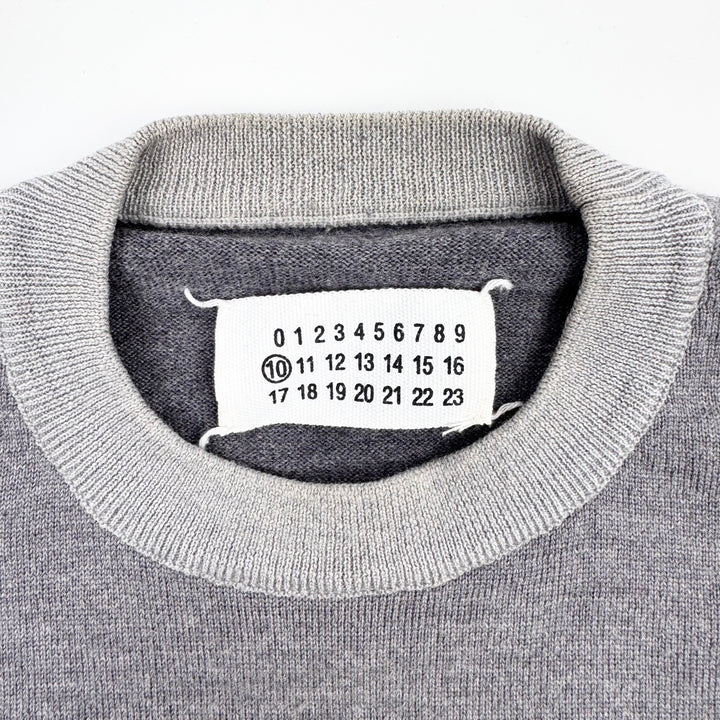 AW2008 Martin Margiela Gray Contrast Wool Knit Pullover Sweater