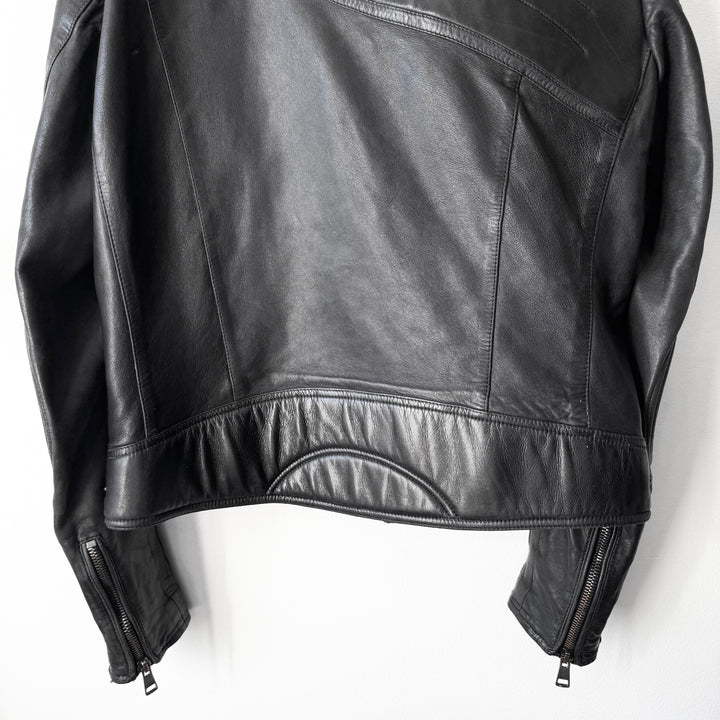Gucci By Tom Ford FW2000 Black Spiral Lamb Leather Café Racer Jacket