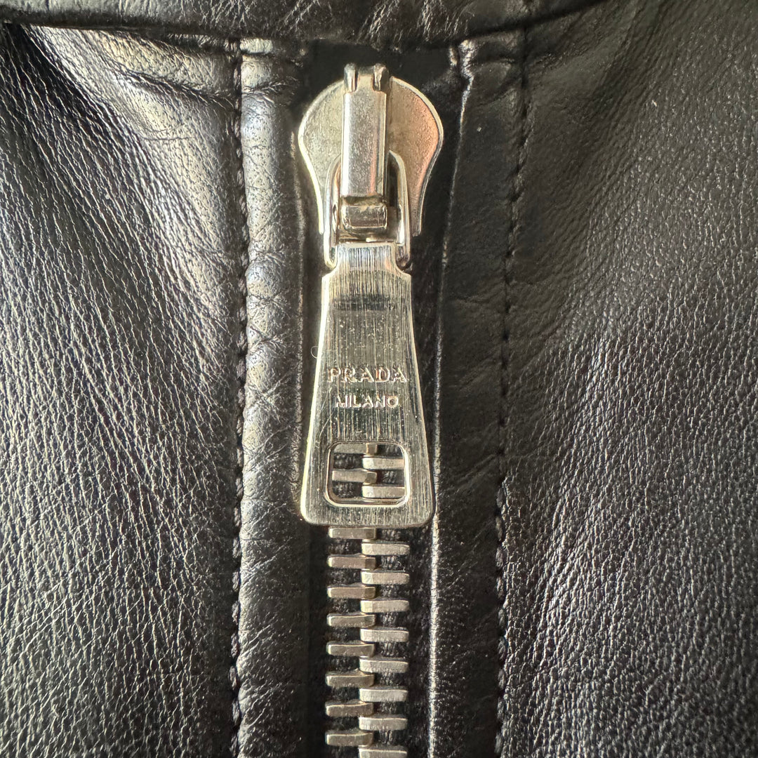 Prada SS2012 Mainline Moto Biker Lamb Leather Jacket