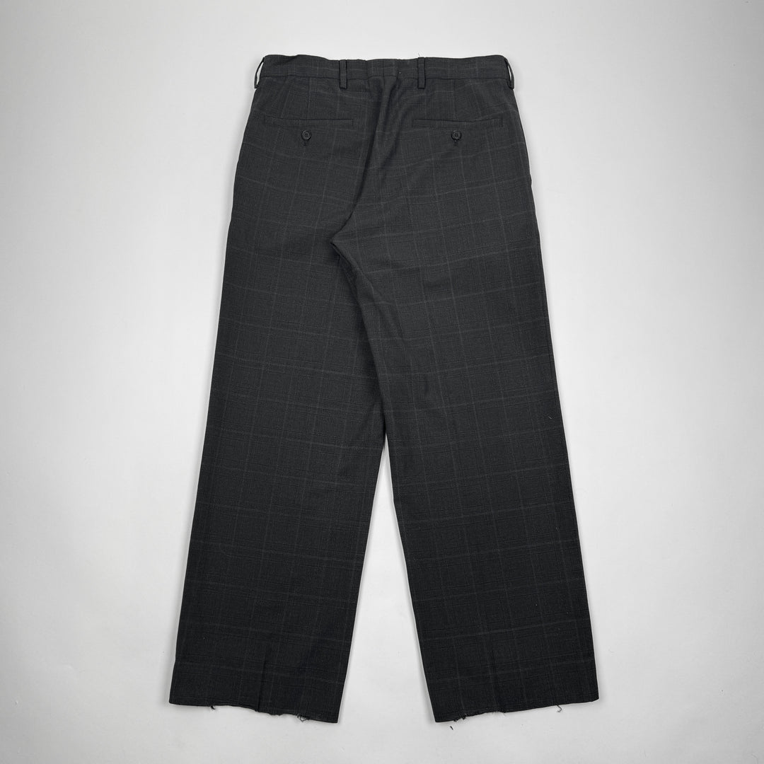 Miu Miu 2022 Checkered Prince Of Wales Pleated Fine Wool Pants