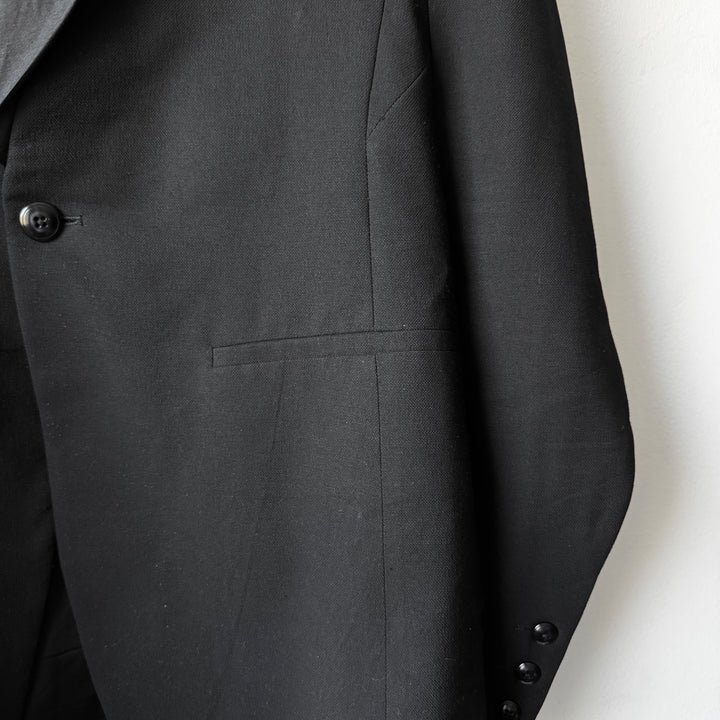Rick Owens SS2015 Black Wool Silk Shawl Collar Blazer Jacket