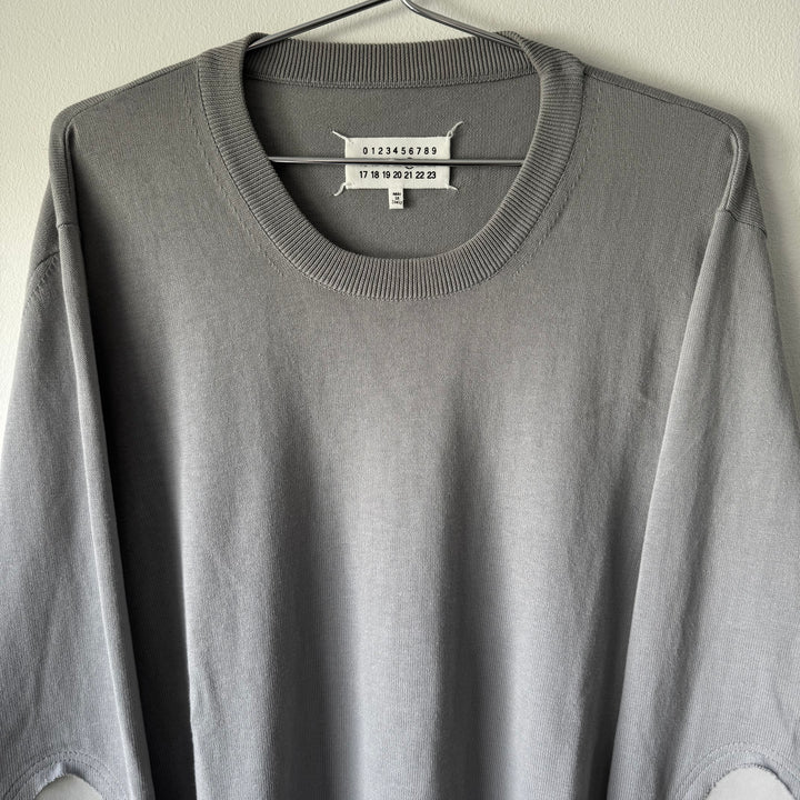 SS2018 Maison Margiela Gray Cotton Pullover Elbow Patch Knit Sweater