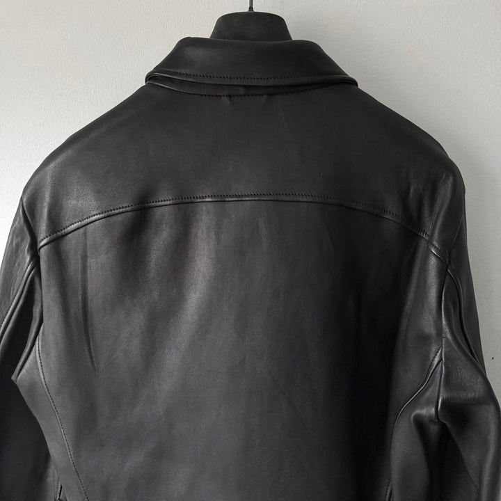 Ralph Lauren Purple Label Black Lamb Leather Field Jacket