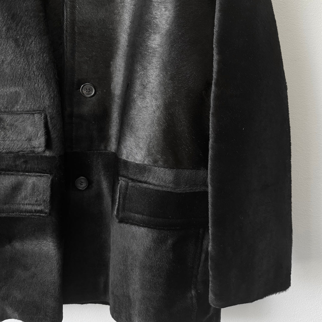 Prada 1990’s Mainline Calf Hair-On-Hide Leather Coat