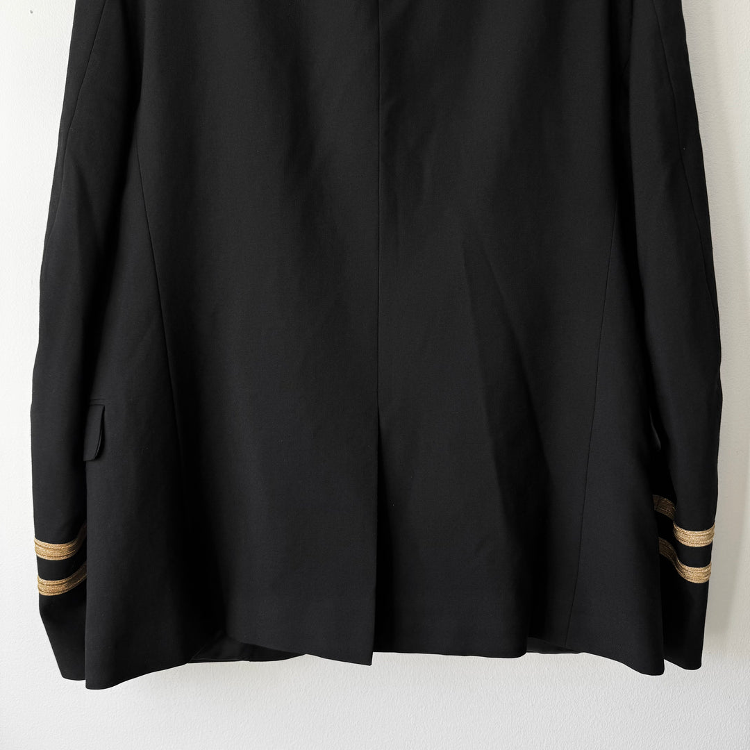 Saint Laurent SS2015 Psych Rock Black Wool Naval Officer Jacket