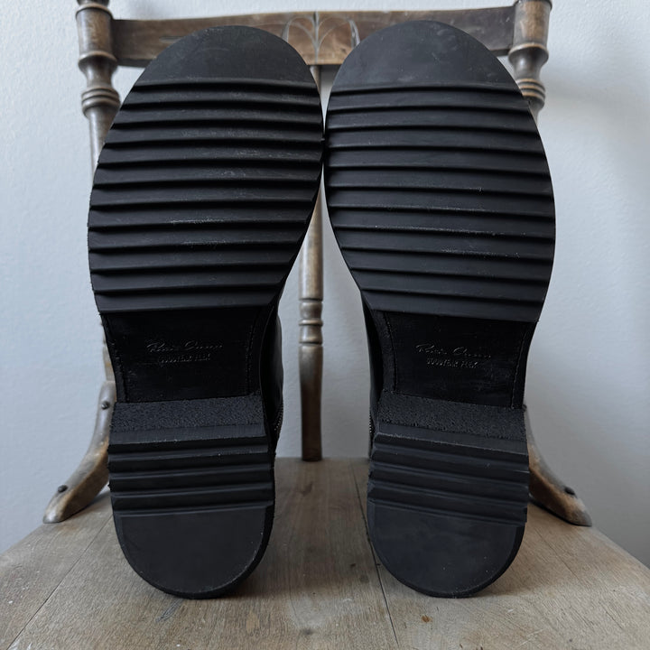 Rick Owens Black Spiral Zip Calf Leather Boots