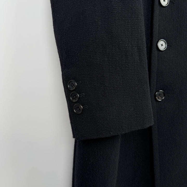 Ann Demeulemeester FW2011 Black Linen/Wool Double Breasted Coat